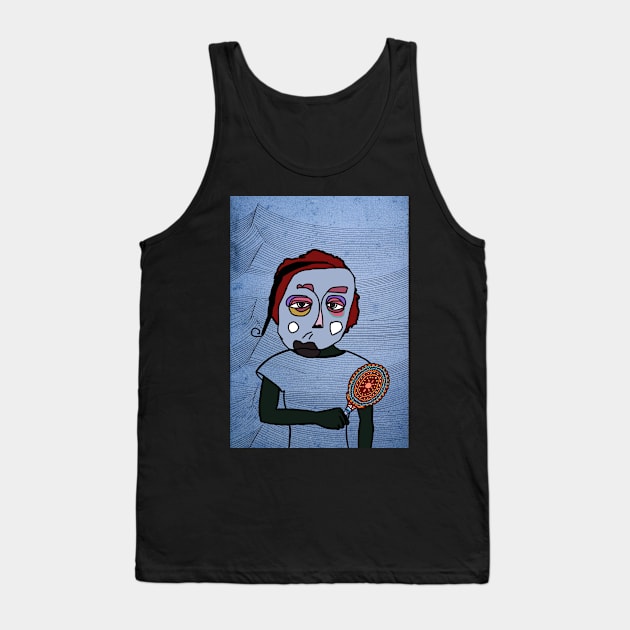 Fairest - Unique Digital Collectible with FemaleMask, AbstractEye Color, and DarkSkin on TeePublic Tank Top by Hashed Art